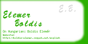 elemer boldis business card