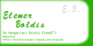 elemer boldis business card